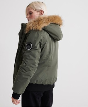 Superdry Microfibre Bomber Női Kabát Khaki | CMNXR9782